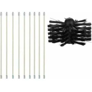 TEHTUY Chimney Brush Kit, Chimney Cleaning Tool, Chimney Sweeping Brush Kit Contains 9 (40cm) Flexible Rods and 1 (100mm) Chimney Sweeping Head for Pellet TEHTUY Chimney Brush Kit, Chimney Cleaning Tool, Chimney Sweeping Brush Kit Contains 9 (40cm) Flexible Rods and 1 (100mm) Chimney Sweeping Head for Pellet