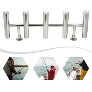 SANBOUSI For Boat/Yacht 5 Tube Stainless Steel Marine Fishing Rod Holder Deck Mount SANBOUSI For Boat/Yacht 5 Tube Stainless Steel Marine Fishing Rod Holder Deck Mount