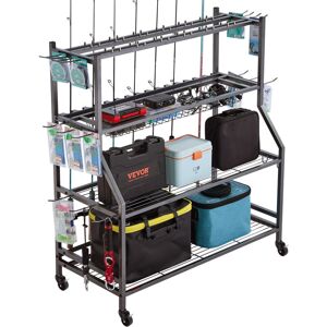 VEVOR Fishing Rod Holder - 15-Rods, Mobile Rack with Wheels - Garage Storage Organizer VEVOR Fishing Rod Holder - 15-Rods, Mobile Rack with Wheels - Garage Storage Organizer
