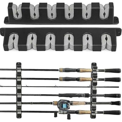 SNQ Canne A Peche Fishing Rod Holder, Horizontal Wall Mount, Garage and Boat Storage, 6 Fishing Rod Combinations, 1 Pair SNQ Canne A Peche Fishing Rod Holder, Horizontal Wall Mount, Garage and Boat Storage, 6 Fishing Rod Combinations, 1 Pair