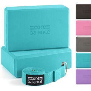 Core Balance - Foam Yoga Bricks & Strap - Teal - Double Pack - Teal