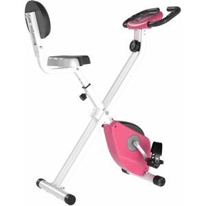Homcom - Magnetic Resistance Exercise Bike Foldable lcd Adjustable Seat Pink, White - Pink, White