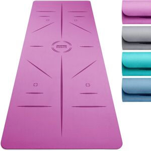 Core Balance - tpe Yoga Alignment Mat - Purple - Purple