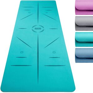 Core Balance - tpe Yoga Alignment Mat - Teal - Teal