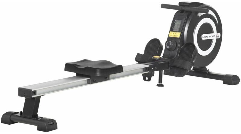 Homcom - Fitness Adjustable Magnetic Rowing Machine Rower w/ lcd Digital Monitor - Black