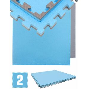 Eyepower - 1.6sqm Puzzle Exercise Mat - 2cm - 2 Interlocking Foam Tiles 90x90 Gym Equipment - blau