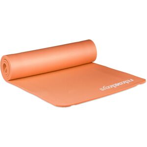 Yoga Mat, for Pilates and Other Exercises, With Carry Straps, for Gym or Home, Padded, 1x60x180 cm, Orange - Relaxdays