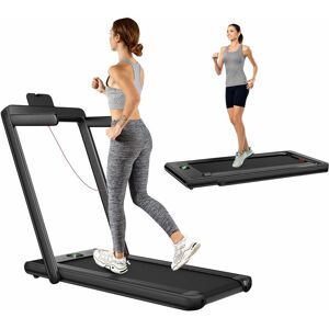 CASART 2 in 1 Folding Treadmill Under Desk Motorized Treadmill with Remote Control LED