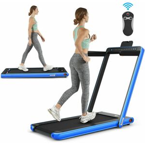 Costway - 2 in 1 Folding Treadmill Electric 1-12KM/H Walking Running Machine Bluetooth