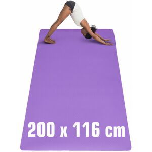 Eyepower - 200x116 Extra Large Yoga Mat 6mm Non Slip - Wide Home Gym Mat - Gymnastics Mat - aubergine