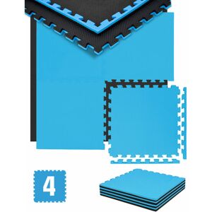 Eyepower - 2.4 cm Exercise Mat - 1m² Gym Flooring - 4 Foam Tiles 50x50 Minor Cosmetic Flaws - blau