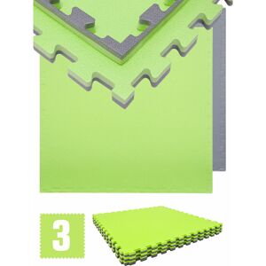 eyepower 2.4sqm Puzzle Exercise Mat - 2cm - 3 Interlocking Foam Tiles 90x90 Gym Equipment - grün