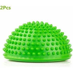 LANGRAY 2Pcs Anti-Slip Foot Massage Ball Half Ball Massage Mat Exercise Balance Point for Gym Yoga Pilates Green