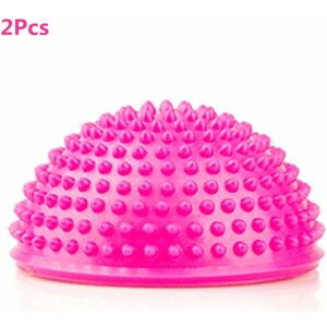 LANGRAY 2Pcs Anti-Slip Foot Massage Ball Half Ball Massage Mat Exercise Balance Point for Gym Yoga Pilates Pink