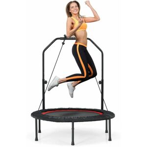 COSTWAY 40' Mini Trampoline Foldable Fitness Trampolines with Height Adjustable Handle