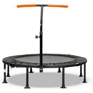 Costway - 45'' Foldable Trampoline, Fitness Rebounder with Adjustable T-Shaped Handrail and Anti-Slip Foot Pad, Mini Exercise Trampoline for Kids