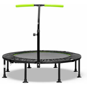 Costway - 45'' Foldable Trampoline, Fitness Rebounder with Adjustable T-Shaped Handrail and Anti-Slip Foot Pad, Mini Exercise Trampoline for Kids