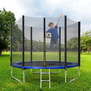 Abrihome - 6FT Outdoor Trampoline, Safety Enclosure,Kids Trampoline, Trampoline with Netting and Ladder Edge Cover Jumping Mat