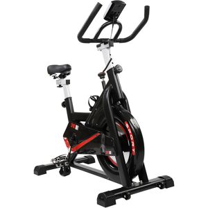 FAMIHOLLD 6kg Spinning Flywheel Spin Exercise Bike Home Fitness w/ lcd Display - Black