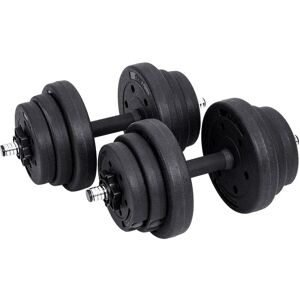 Songmics - Adjustable Dumbbells Set with Extra Barbell Bar, 20 kg, for Men Women, Workout Fitness Training Weights Lifting at Home Gym 1 Pair SYL20HBK