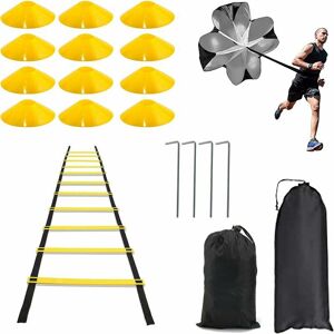 Hoopzi - Agility Coordination Kit, Coordination Ladder Sets for Football, Training Ladder & Marking Cones for Slalom, Training Games for Speed and