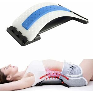Groofoo - Back stretcher Back stretcher Ergonomic back trainer Back massage Spine stretcher Against tension and back pain (white and blue)