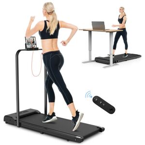 Bigzzia - 2 in 1 Motorised Treadmill, Under Desk Treadmill Portable Walking Running Pad Flat Slim Machine with Remote Control and lcd Display for
