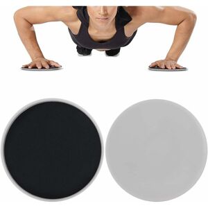Basic Sliders, 2Pcs Exercise Glide Disc for Full Body Workout, Use on Mats or Hard Floors, Gray - Denuotop