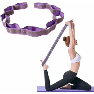 Denuotop - Yoga Strap Exercise Strap / Yoga Stretch Bands with 9 Rings / Elastic Yoga Bands Pilates Resistance Fitness Training Bands