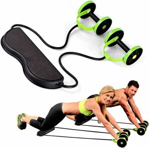 LANGRAY Double Exercise Equipment, Double Wheel Roller, Basic Workout Grips, Abdominal Workout, Physical Training Tool