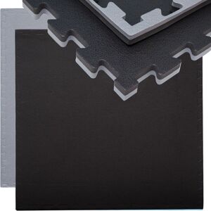 eyepower Exercise Puzzle Mat Protective Flooring for sport fitness 90x90x2cm Gray Black - schwarz