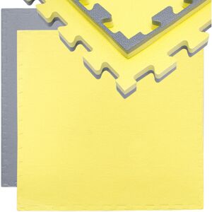 Eyepower - Exercise Puzzle Mat Protective Flooring for sport fitness 90x90x2cm Gray Yellow - gelb