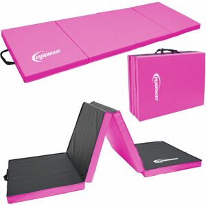 Eyepower - 5cm Thick: 180x60 Foldable Gymnastics Mat for Home - Padded Gym Mat xl Crash Mat - pink