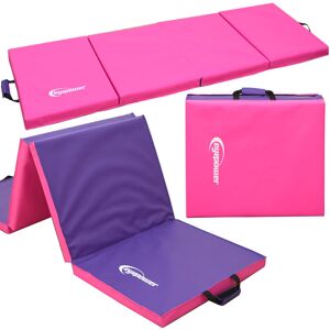 Eyepower - xl Folding Sport Mat 200x60x5cm for fitness workout gymnastics Pink - pink