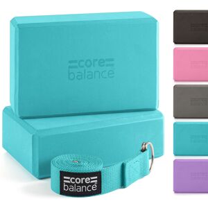 Core Balance - Foam Yoga Bricks & Strap - Teal - Double Pack - Teal