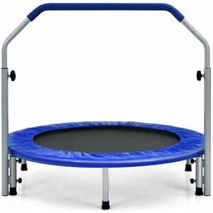 COSTWAY Foldable Jumping Fitness Trampoline Exercise Rebounder 4-Level Adjustable Handle