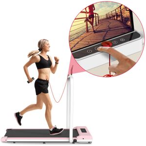 Bigzzia - Foldable Treadmill Electric Treadmill - Adjustable Speed at 1-10 km/h - With Armrests and lcd Screen - Pink