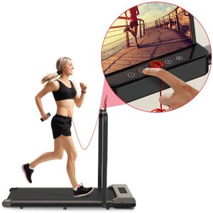 Bigzzia - Foldable Treadmill Electric Treadmill - 1-10 km/h Speed Adjustable - With Armrest and lcd Screen - Grey