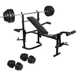 BERKFIELD HOME Folding Weight Bench Dumbbell Barbell Set Home Gym