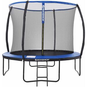 SONGMICS Garden Trampoline 10ft (Ø305cm) Round Trampoline Padded Arch Poles STR10BK - Blue