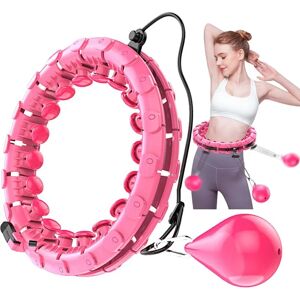 Groofoo - Hula Hoop, Smart Slimming, Smart Fitness Hoop, with Massage Nubs and 24 Removable Adjustable Parts, for Beginners, Adults, Children, Weight