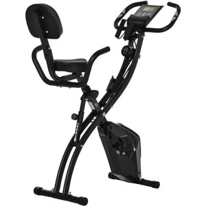 Homcom - 2-In-1 Upright Exercise Bike 8-Level Adjustable with Pulse Sensor Black - Black