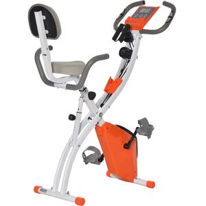 Homcom - 2-In-1 Upright Exercise Bike 8-Level Adjustable with Pulse Sensor Orange - Orange