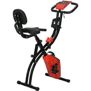 Homcom - 2-In-1 Upright Exercise Bike 8-Level Adjustable with Pulse Sensor Wine Red - Wine Red