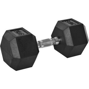 Homcom - Single Rubber Hex Dumbbell Portable Hand Weights Home Gym 20KG - Black