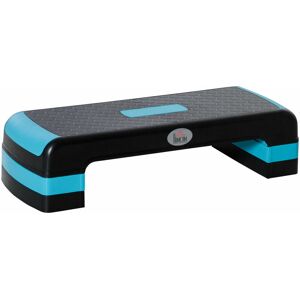 Aerobic Step Three-Level Adjustable Exercise Stepper for Home, Office - Black and Blue - Homcom