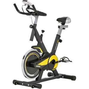 Homcom - Exercise Bike 10KG Flywheel Cycling w/ Adjustable Resistance lcd Display - Black and Yellow