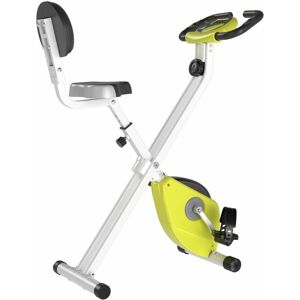 Homcom - Magnetic Resistance Exercise Bike Foldable lcd Adjustable Seat Yellow, White - Yellow, White