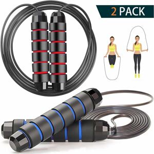 Langray - Jump Rope 2 Pack Tangle-Free with Ball Bearing Cable Speed Rope for Women Men Kids Skipping Rope for Exercise Fitness Adjustable Jumping