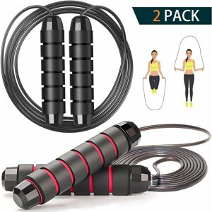 Langray - Jump Rope 2 Pack Tangle-Free with Ball Bearing Cable Speed Rope for Women Men Kids Skipping Rope for Exercise Fitness Adjustable Jumping